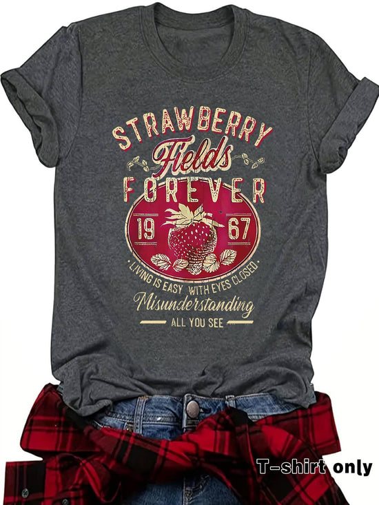 Rosa Clothing - Vintage Strawberry Fields Print Women&