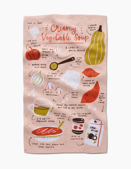 Geometry Creamy Veggie Soup Tea Towel