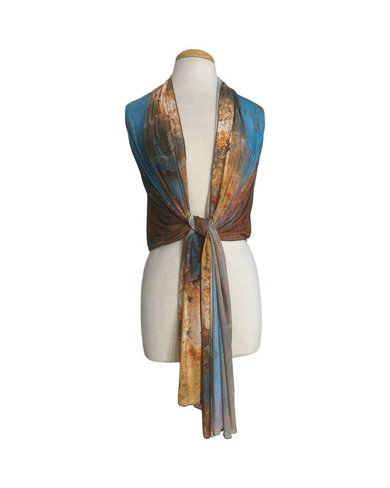Elana Kattan MONET Long & Wide Print Mesh Shawl Stole Wrap