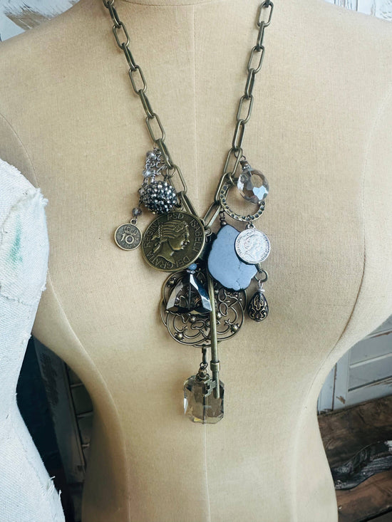 Scooples Jewelry Gypsy Junk Original-Gray Necklace