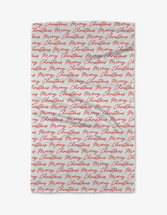 Geometry Christmas Greeting Tea Towel