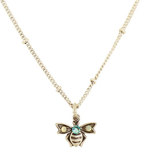 Baked Beads Crystal Bee Necklace