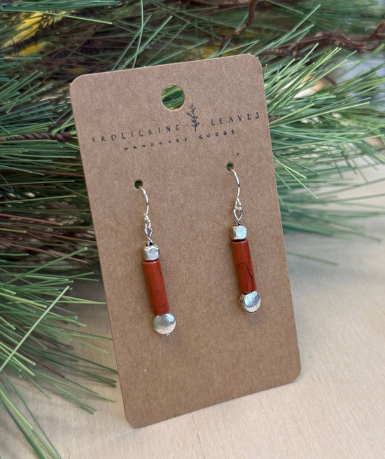 Frolicking Leaves Red Creek Jasper Earrings