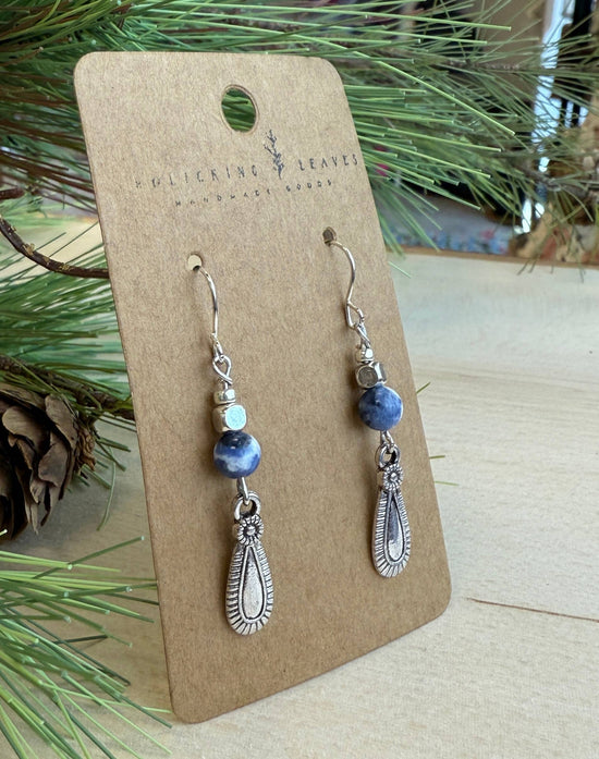 Frolicking Leaves Sodalite Boho Earrings