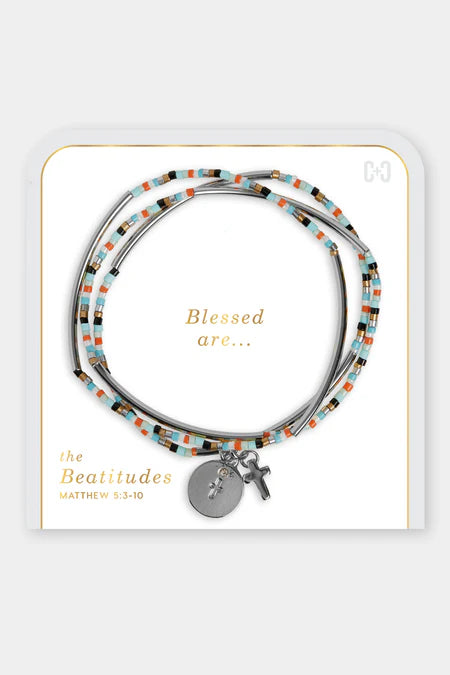 Coco and Carmen Beatitudes Cross Charm Bracelet