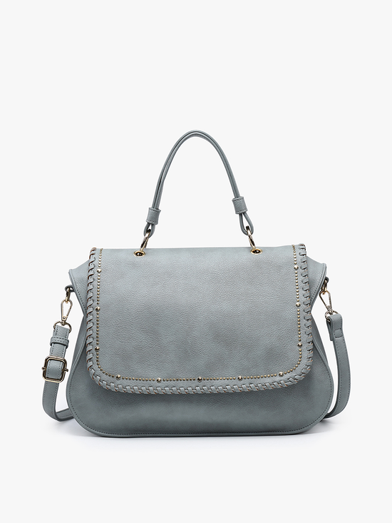 Jen & Co. Cricket Studded Flapover Hobo w/ Handle