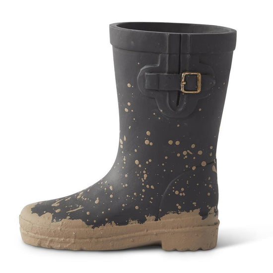 K & K Interiors 7 Inch Black Resin Rainboot (Wall Mount or Tabletop)