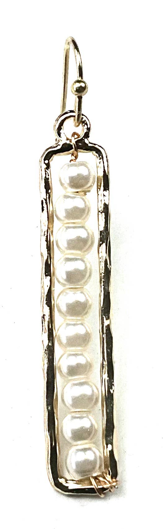 Lost and Found Thin Rect. Frame w/Pearls Earrings