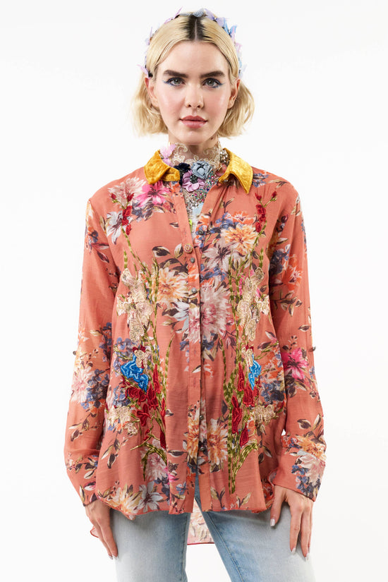 Aratta Gardenia Embroidered Shirt