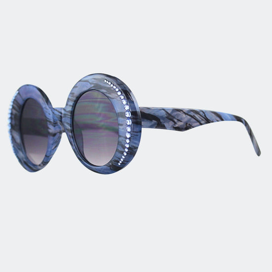 Jimmy Crystal New York - AMELIA - ROUND SUNGLASSES Blue