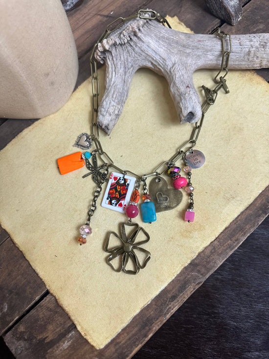 Scooples Jewelry Gypsy Junk Original Flower Necklace