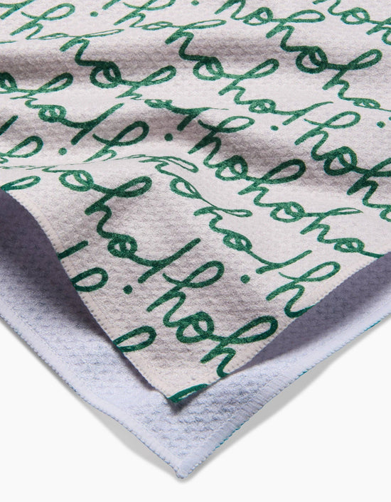 Geometry Ho Ho Holiday Green Tea Towel