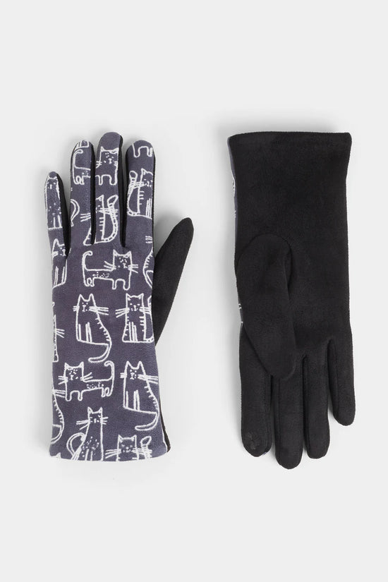 Coco & Carmen Cat Doodle Touchscreen Gloves