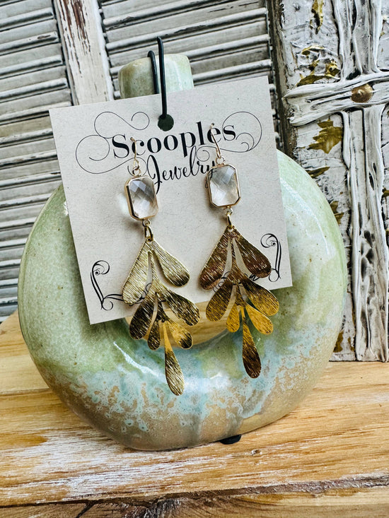 Scooples Jewelry Gold Leaf Earrings