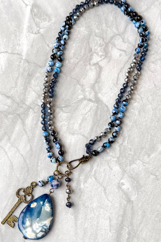 Dylan Designs - Suki Necklace - Blue Fire Agate