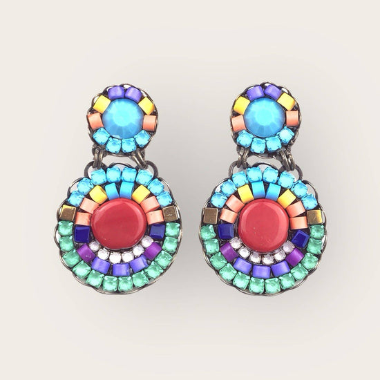 Melizi Jewelry Chic Color Crystal Earrings Handmade in Spain