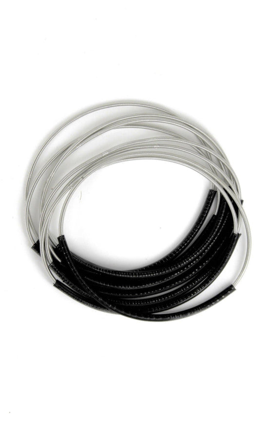 Sea Lily Silver PW Bangle Bracelet with Black Sleeve