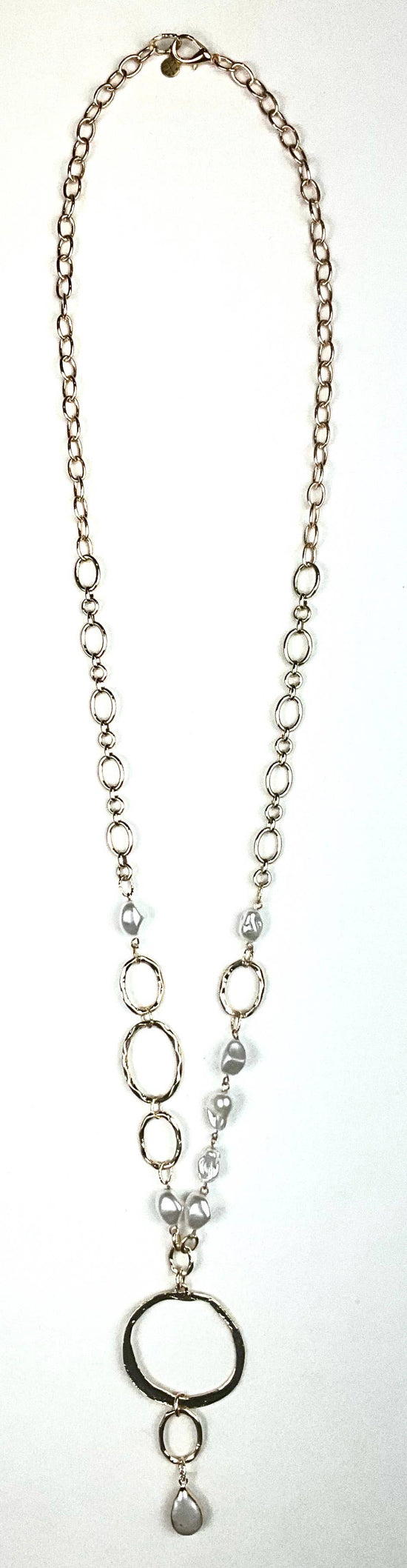 Lost and Found Mixed Ovals Chain & Pearl Pendant Necklace