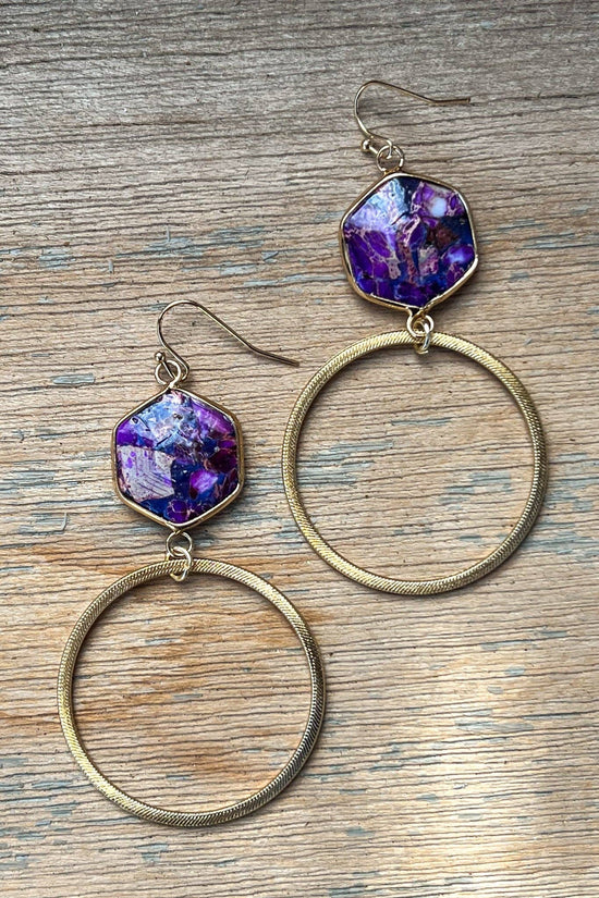Dylan Designs - Janet Hoop Earrings Purple