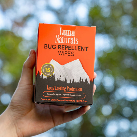 Luna Naturals Bug Repellent Wipes | Lemon Eucalyptus Oil | 15 Pack