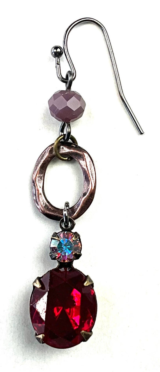 Lost and Found Simple Drop Dangle Earrings with Rhinestones