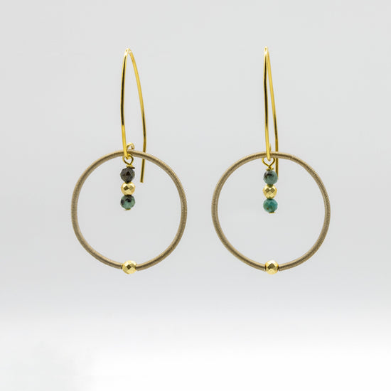 Sea Lily 948 TURQUOISE-E wire loop earring with turquoise drop