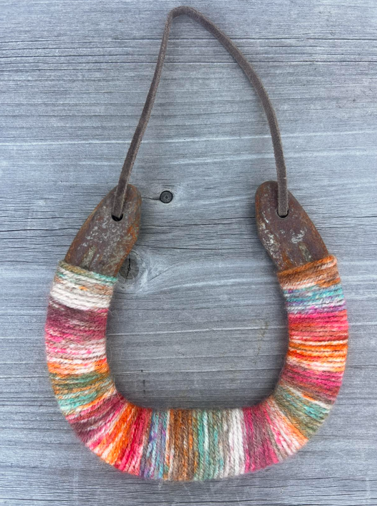 Bear + Scout - Up-cycled LUCKY horseshoes Rainbow
