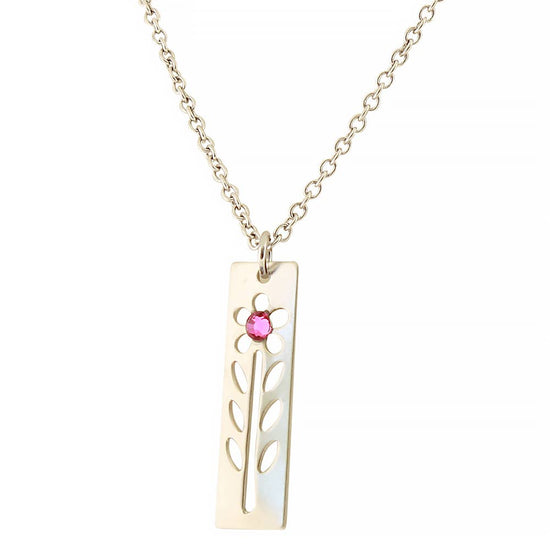 Baked Beads Etched Crystal Flower Necklace