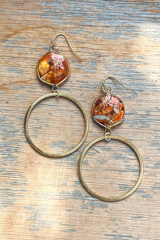 Dylan Designs - Janet Hoop Earrings Orange