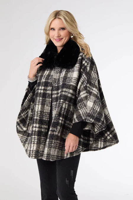 Coco & Carmen Dover Wrap With Faux Fur Collar