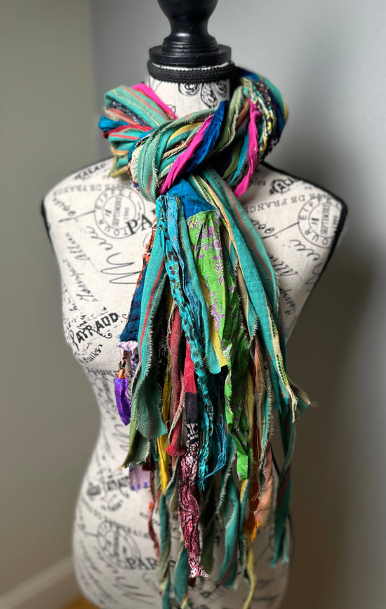 The Curated Raven Fringe Scarf - Wanderlust
