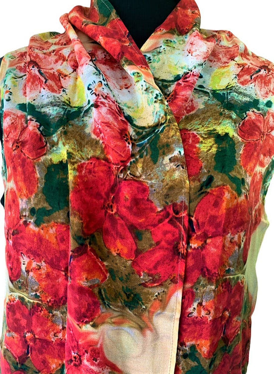 Nina J Step Into Pollination Silk Scarf