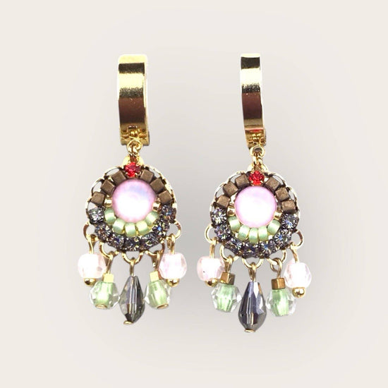 Melizi Jewelry PASTEL crystal hook earrings Handmade in Spain