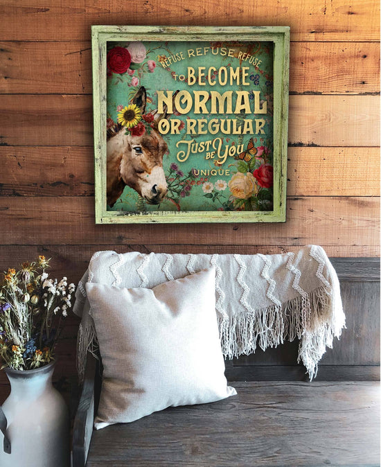 TroubleMaker Trading Company - Refuse Normal Donkey - Square Framed Artwork