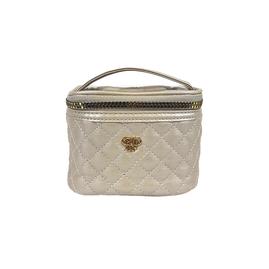 PurseN - Getaway Jewelry Case with Handle - Pearl Quilted