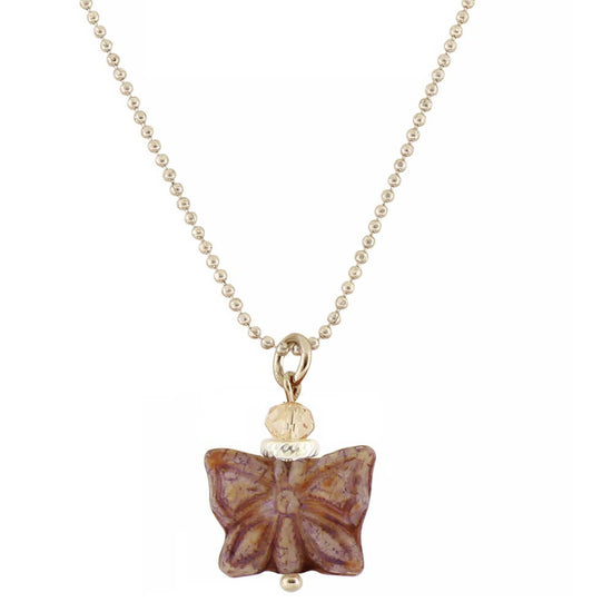 Baked Beads Glass Butterfly Bead Necklace