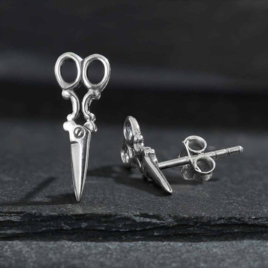 Nina Designs Sterling Silver or Bronze Scissor Post Earrings 17x7mm