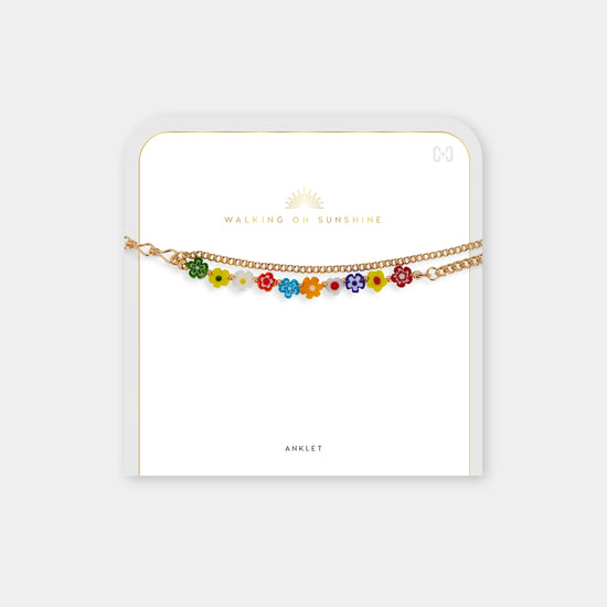 Coco and Carmen Flower Chain Anklet