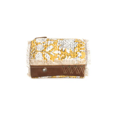 MYRA Golden Prairie Leaf Clutch Pouch