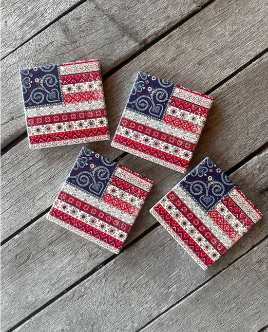 Junk Gypsy Boho Flag Coaster Set