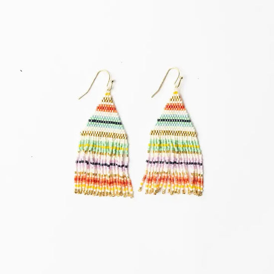 INK & ALLOY Lexie Horizontal Stripe Beaded Fringe Earrings Multi