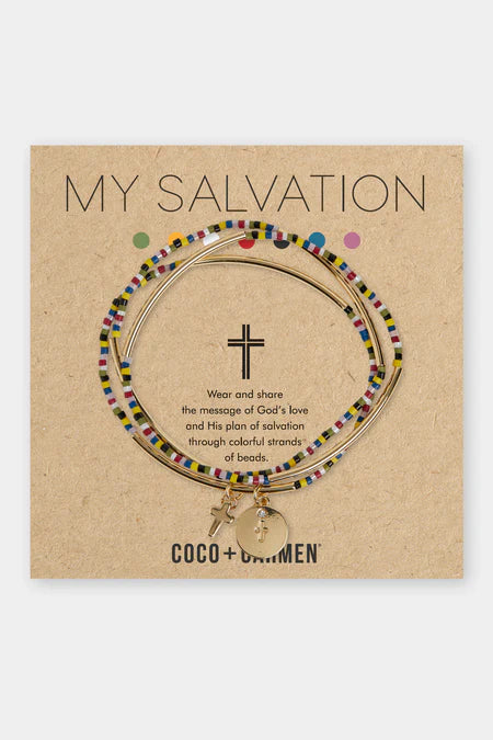 Coco and Carmen My Salvation Cross Charm Bracelet