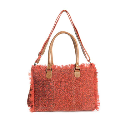 MYRA Triple Fork Ranch Tote Bag in Scarlet