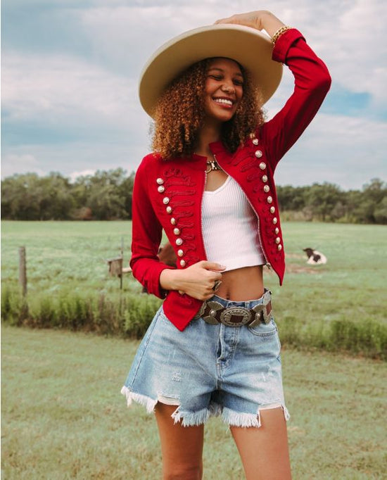 Junk Gypsy Military Jacket - Red