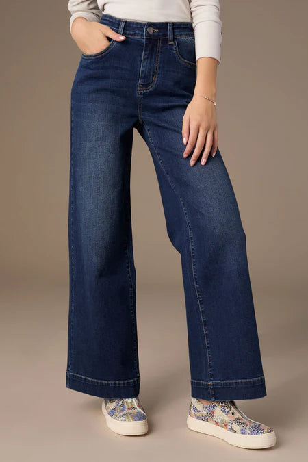 Coco and Carmen EverStretch Wide Leg Jeans Dark Denim