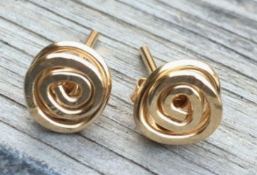 Swirly Stud Earrings Goldfilled