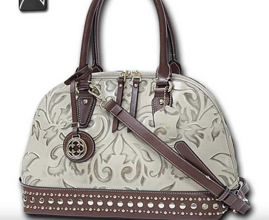 MC Handbags Liz-Odessa Leather Dome Satchel