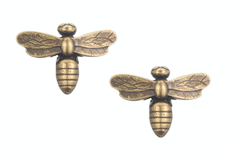 French Kande Miel (Bumblebee) Post Earrings Brass or Silver